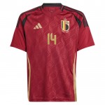 Günstige Fußballtrikots Belgien Lukebakio 14 Kinder Heimtrikot EURO 2024 Kurzarm